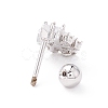 Snowflake Clear Cubic Zirconia Stud Earrings for Women EJEW-A065-03P-2