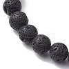 8.5mm Round Synthetic Lava Rock Stretch Bracelets BJEW-JB10378-4