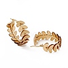 201 Stainless Steel Leafy Branch Wrap Hoop Earrings with 304 Stainless Steel Pins for Women EJEW-B016-21G-2