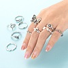 11 Style Adjustable Alloy Finger Rings RJEW-LS0001-14AS-6