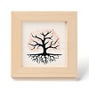 Tree of Life Natural Rose Quartz Chips Picture Frame Stand DJEW-F021-02H-1