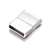 304 Stainless Steel Magnetic Clasps with Glue-in Ends X-STAS-I011-15-3