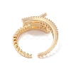 Brass Micro Pave Cubic Zirconia Open Cuff Rings RJEW-K263-24KCG-02-3