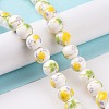 Handmade Printed Porcelain Round Beads Strands PORC-L004-10mm-05-3