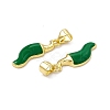 Real 18K Gold Plated Rack Plating Brass Enamel Pendants ZIRC-I061-08G-01-3