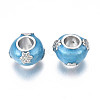 Rack Plating Alloy Enamel European Beads MPDL-N039-087-2