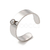 304 Stainless Steel Open Cuff Ring Components STAS-C067-01A-P-2