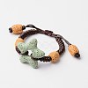 Star Natural Lava Rock Braided Bead Bracelets BJEW-O125-02-2