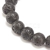 Natural Lava Rock Stretch Bracelet with Alloy Tube Beaded BJEW-JB08322-01-5