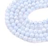 Natural Blue Chalcedony Bead Strands G-R193-02-4mm-5