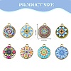 40Pcs 8 Style Alloy Printed Pendants PALLOY-SZ0001-34-2