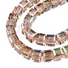 Electroplate Transparent Glass Beads Strands EGLA-N002-28-H03-3