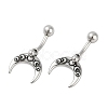 Crescent Moon 316 Surgical Stainless Steel Belly Button Rings/Earrings EJEW-G416-17AS-4