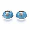 Rack Plating Alloy Enamel European Beads MPDL-N039-087-1