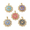 Brass Micro Pave Cubic Zirconia Pendants KK-K385-075G-1