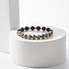 Natural Wood & Stone Round Beaded Stretch Bracelet BJEW-JB07817-5