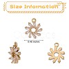 6 Pieces Flower Clear Cubic Zirconia Charm Pendant Brass Flower Charm Long-Lasting Plated Pendant for Jewelry Necklace Bracelet Earring Making Crafts JX409A-2