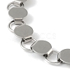 Non-Tarnish 201 Stainless Steel Flat Round Link Chain Bracelets for Women Men BJEW-I316-08B-P-2