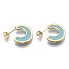 Brass Micro Pave Cubic Zirconia Crescent Moon Stud Earrings EJEW-N011-01C-2