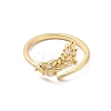 Brass Micro Pave Cubic Zirconia Open Cuff Rings RJEW-R146-07A-G-3