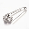 Brass Micro Pave Cubic Zirconia Safety Brooch JEWB-I010-04P-2