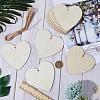 Heart Unfinished Wood Cutouts Ornaments WOOD-WH0002-33-3