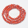 Electroplate Opaque Solid Color Glass Beads Strands EGLA-A034-P6mm-K08-2