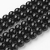 Natural Black Onyx Beads Strands G-G735-60-8mm-A-1