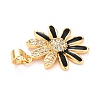 Real 18K Gold Plated Brass Micro Pave Cubic Zirconia Pendants ZIRC-L100-087G-10-3