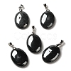 Natural Black Stone Pendants G-Z055-03P-15-1