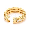 Brass Micro Pave Cubic Zirconia Cuff Ring RJEW-F118-07-3