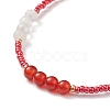 Natural Carnelian Beaded Necklaces for Women NJEW-JN03984-4