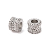 Brass Micro Pave Clear Cubic Zirconia European Beads KK-B100-042P-2