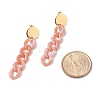 Chunky Acrylic Curb Chain Long Dangle Stud Earrings for Women EJEW-JE04771-4