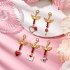 Valentine's Day Alloy Enamel Pendant Decoraton HJEW-JM02028-02-2