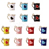 14Pcs 7 Colors Rack Plating Alloy Enamel Charms ENAM-SZ0002-48-1