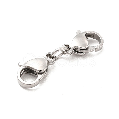 Non-Tarnish 304 Stainless Steel Double Lobster Claw Clasps STAS-E178-01B-P-1