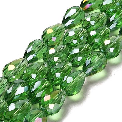 Electroplate Glass Beads Strands X-EGLA-D015-15x10mm-19-1