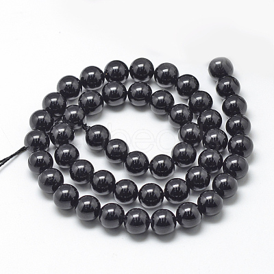 Natural Black Tourmaline Beads Strands G-R446-4mm-19-1