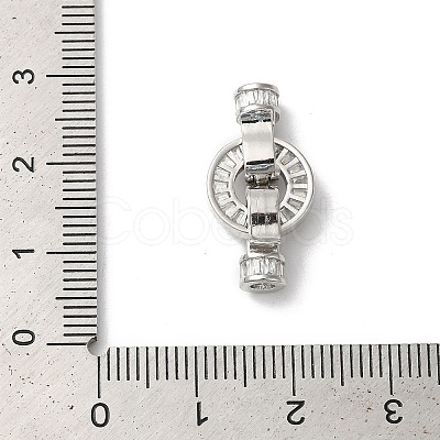 Rack Plating Round Ring Brass Micro Pave Cubic Zirconia Fold Over Clasps KK-F873-21P-02B-1