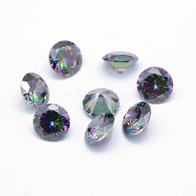 Cubic Zirconia Pointed Back Cabochons ZIRC-M002-7mm-010-1