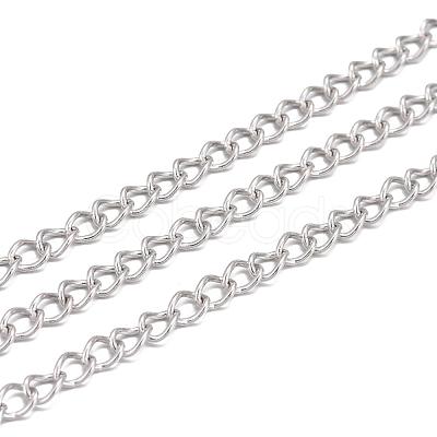 Non-Tarnish 3.28 Feet 304 Stainless Steel Twist Chains X-CHS-K001-24-3mm-1