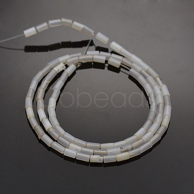 Column Natural Grey Agate Beads Strands G-N0153-52-1