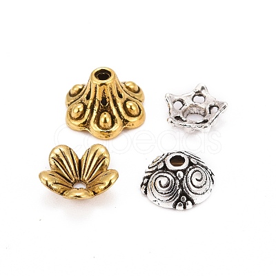 Tibetan Style Alloy Bead Caps TIBE-MSMC004-M-1