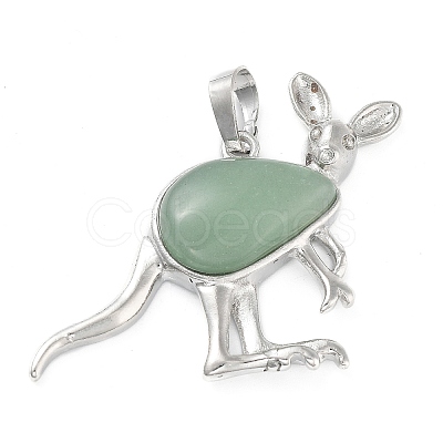 Natural Green Aventurine Pendants G-A176-A02-1