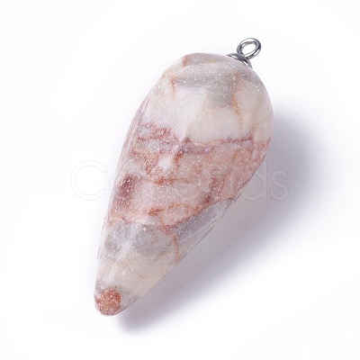 Natural Red Netstone Pointed Pendants G-E541-10J-1