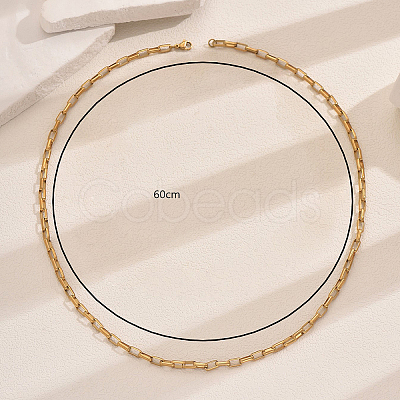 Stylish Stainless Steel Hip-hop Cable Chain Necklaces for Women's Party VE9006-1-1