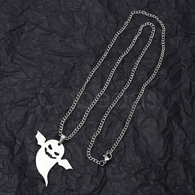 Non-Tarnish 201 Stainless Steel Pendant Necklaces for Man NJEW-Q336-02E-P-1