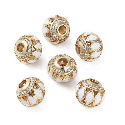 Golden Plated Alloy Enamel European Beads FIND-E046-10G-02-1