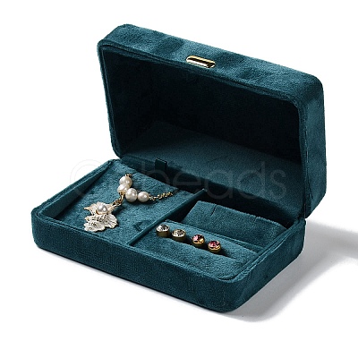 Rectangle Iron Covered with Velvet Jewelry Set Storage Boxes CON-K002-07C-1